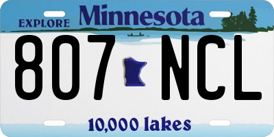 MN license plate 807NCL