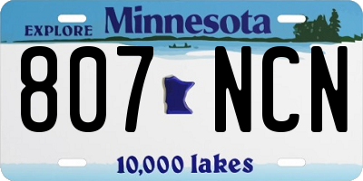 MN license plate 807NCN