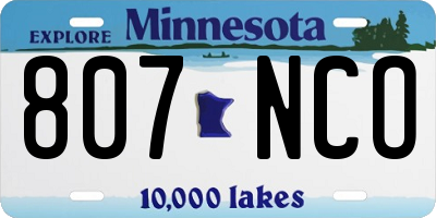 MN license plate 807NCO