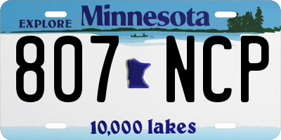 MN license plate 807NCP