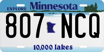 MN license plate 807NCQ