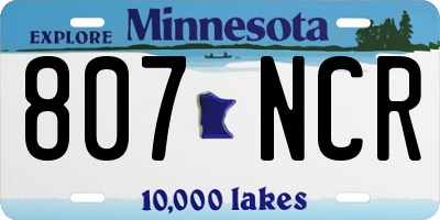 MN license plate 807NCR