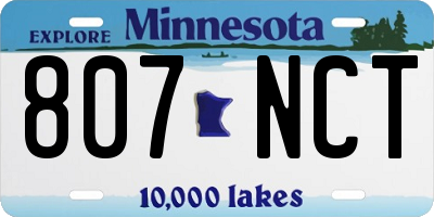 MN license plate 807NCT