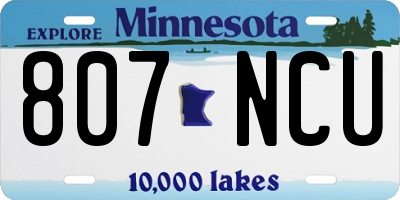 MN license plate 807NCU