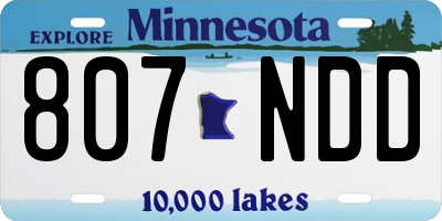 MN license plate 807NDD