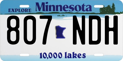 MN license plate 807NDH