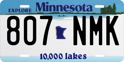 MN license plate 807NMK