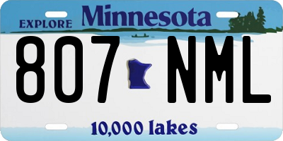 MN license plate 807NML