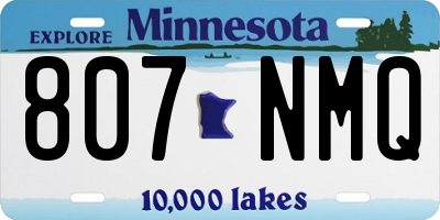 MN license plate 807NMQ