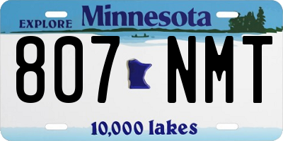 MN license plate 807NMT