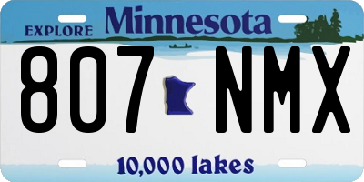 MN license plate 807NMX