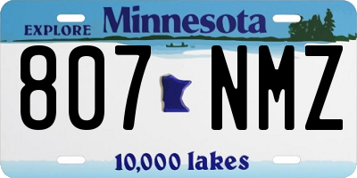 MN license plate 807NMZ