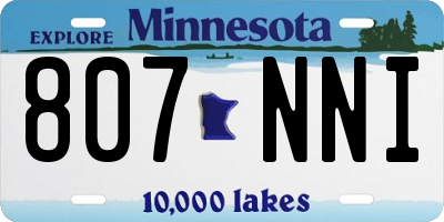 MN license plate 807NNI
