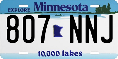 MN license plate 807NNJ