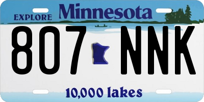 MN license plate 807NNK