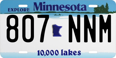MN license plate 807NNM