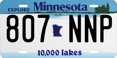 MN license plate 807NNP