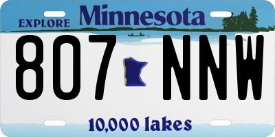 MN license plate 807NNW