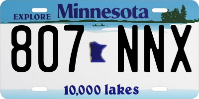 MN license plate 807NNX