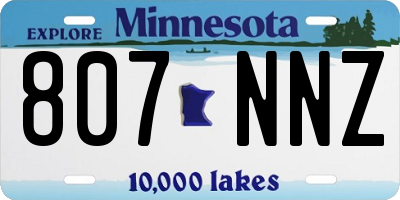 MN license plate 807NNZ