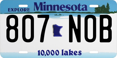 MN license plate 807NOB