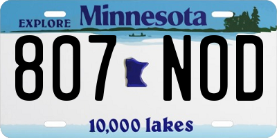 MN license plate 807NOD