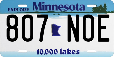 MN license plate 807NOE