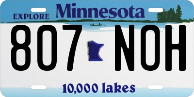 MN license plate 807NOH