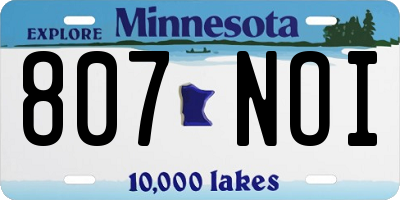 MN license plate 807NOI