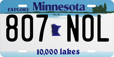 MN license plate 807NOL