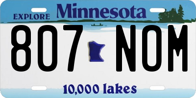 MN license plate 807NOM