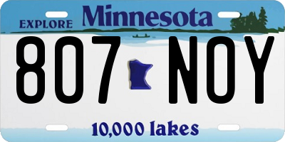 MN license plate 807NOY