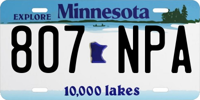 MN license plate 807NPA