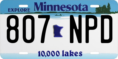 MN license plate 807NPD