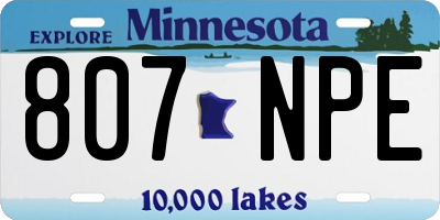 MN license plate 807NPE