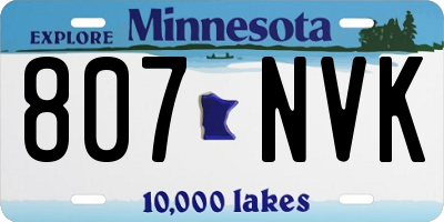 MN license plate 807NVK