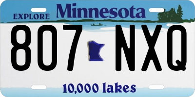 MN license plate 807NXQ
