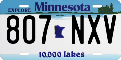 MN license plate 807NXV