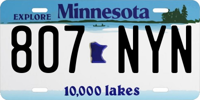 MN license plate 807NYN