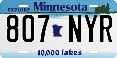 MN license plate 807NYR