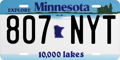 MN license plate 807NYT