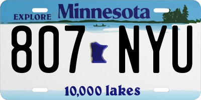 MN license plate 807NYU