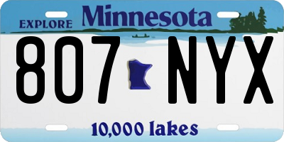 MN license plate 807NYX