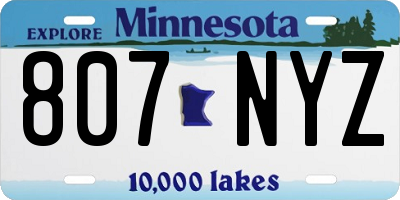 MN license plate 807NYZ