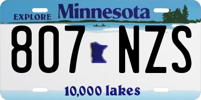 MN license plate 807NZS