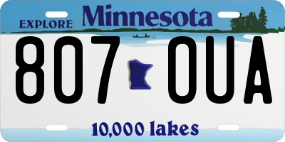 MN license plate 807OUA