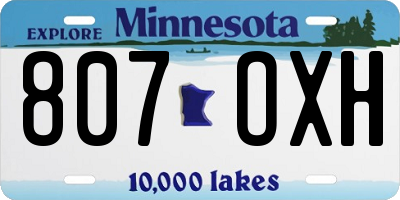 MN license plate 807OXH
