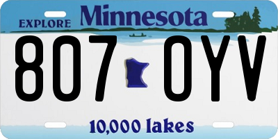 MN license plate 807OYV