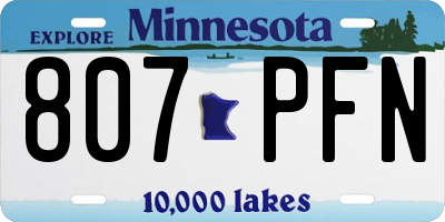 MN license plate 807PFN