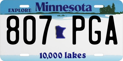 MN license plate 807PGA